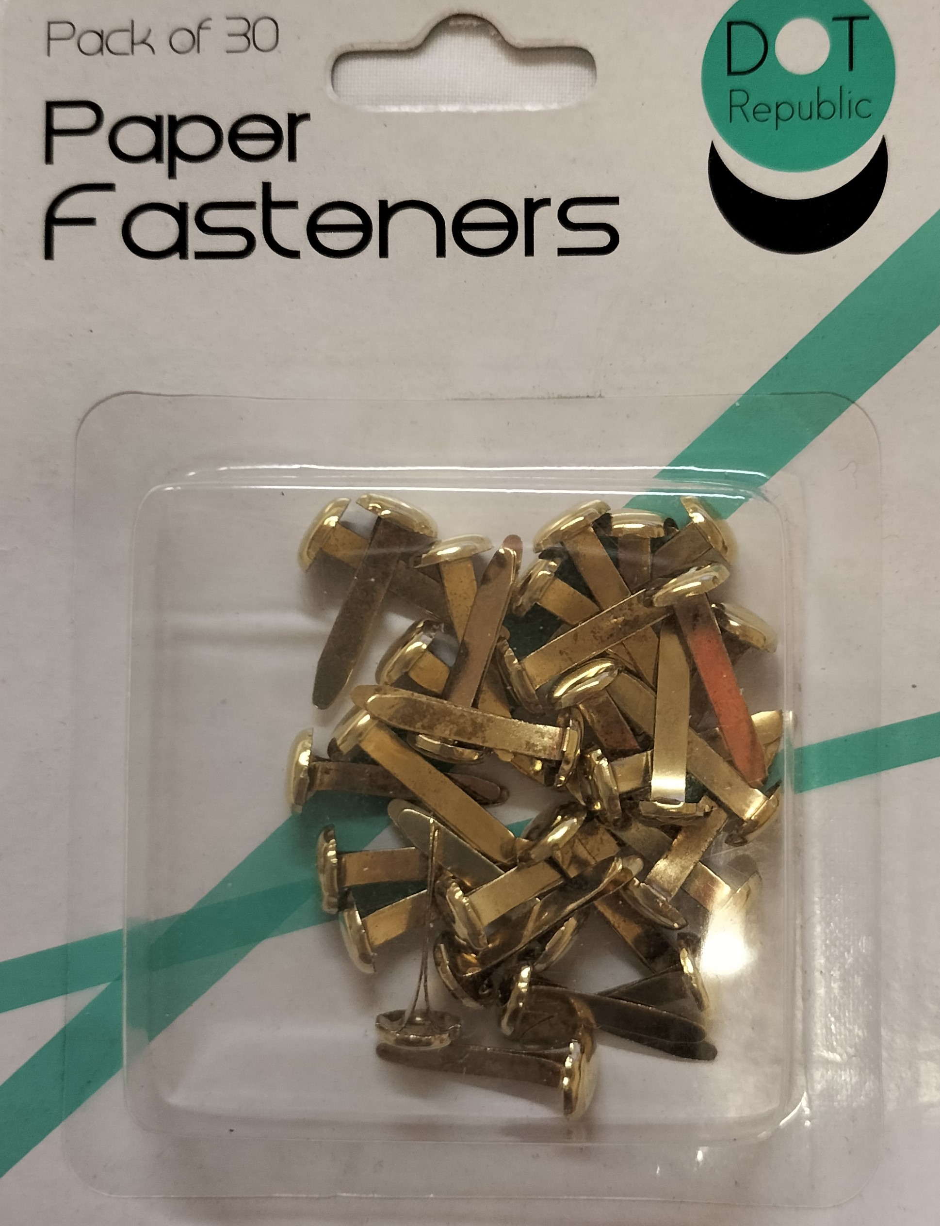 Paper Fastener Brassed split 20mm Pk 30